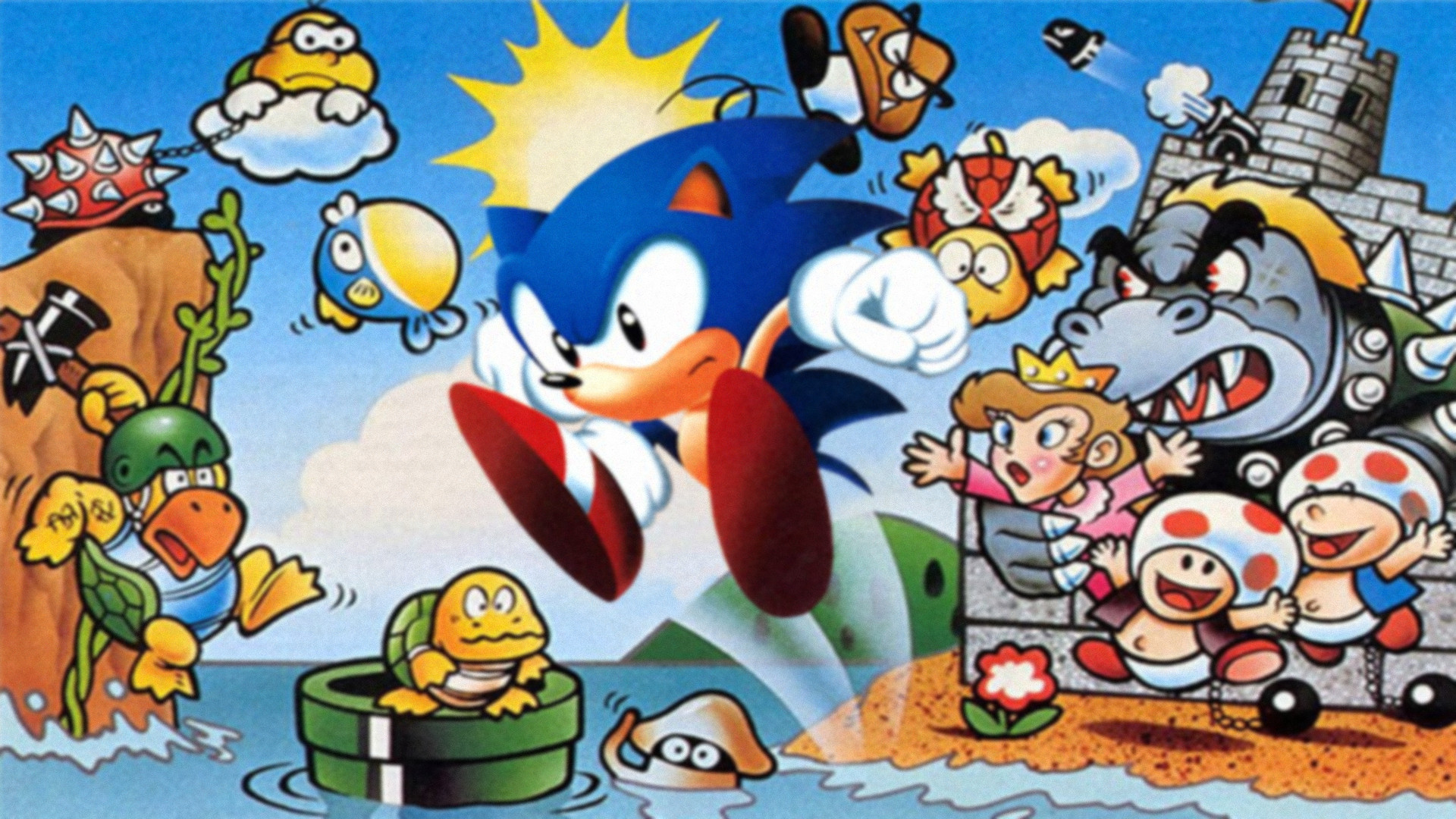 Sonic the Hedgehog in Super Mario Bros.