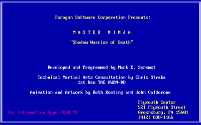 Master Ninja: Shadow Warrior of Death - Screenshot - Game Title Image