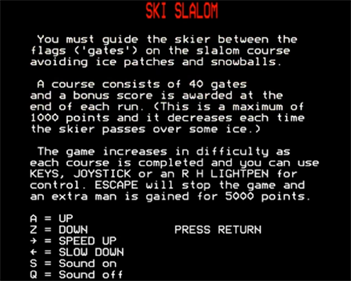 Ski Slalom - Screenshot - Game Select Image