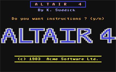 Altair 4 - Screenshot - Game Title Image