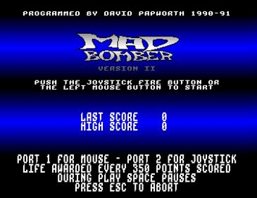 Mad Bomber: Version II - Screenshot - Game Title Image