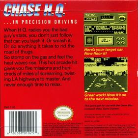Chase H.Q. - Box - Back Image
