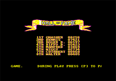 Wriggler (Blaby Computer Games) - Screenshot - High Scores Image