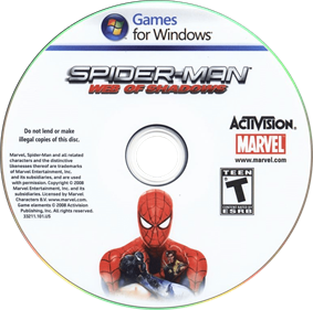 Spider-Man: Web of Shadows - Disc Image