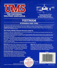 UMS: The Universal Military Simulator: Vietnam: Scenario Disk Two - Box - Back Image