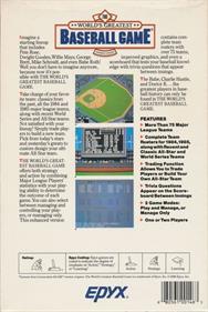 The World's Greatest Baseball Game - Box - Back Image