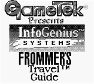 InfoGenius Productivity Pak: Frommer's Travel Guide - Screenshot - Game Title Image