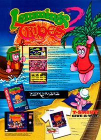 Lemmings 2: The Tribes - Advertisement Flyer - Front Image