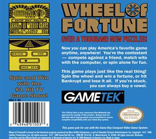 Wheel of Fortune - Box - Back Image