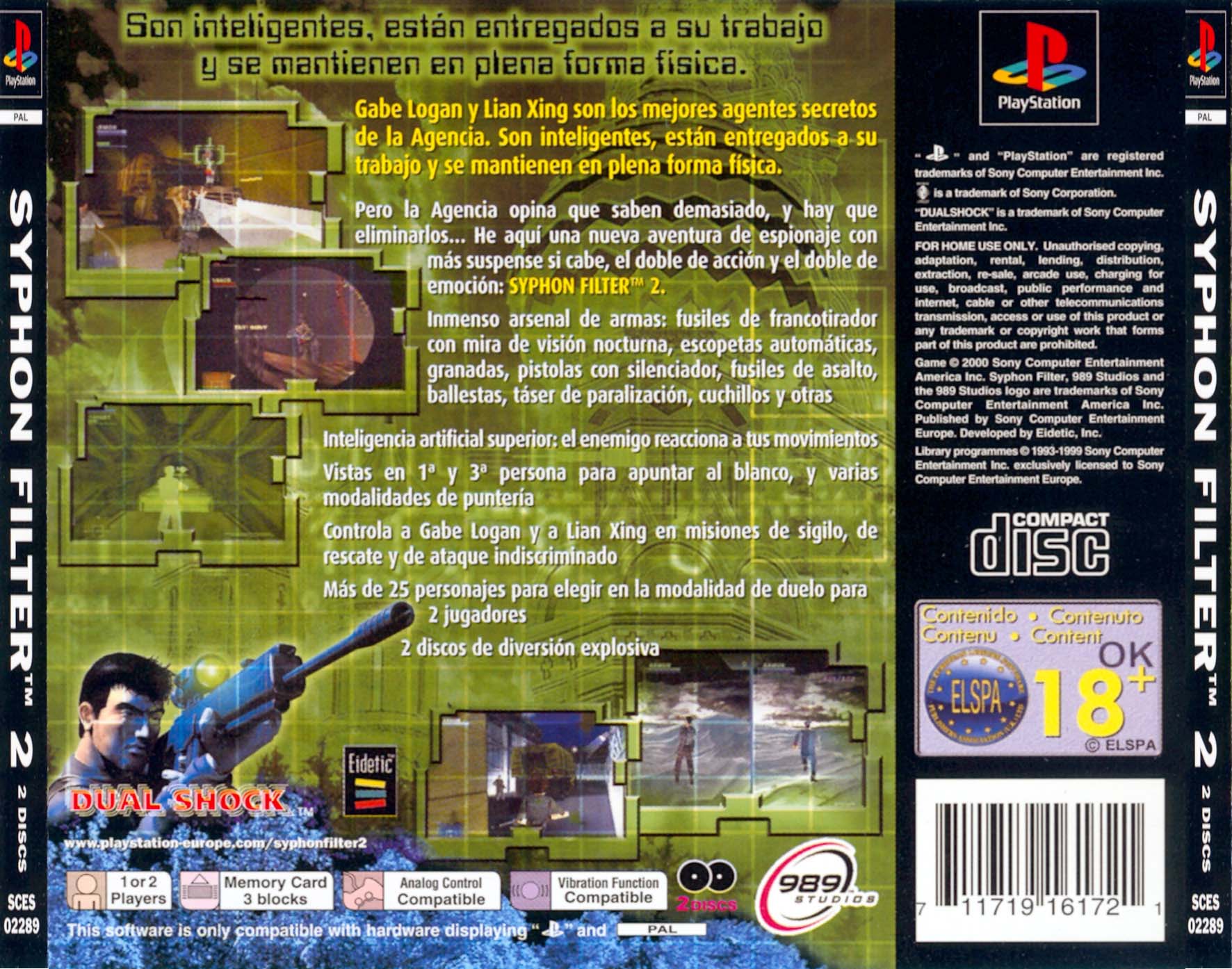 Syphon Filter 2 (2000) by Eidetic PS game