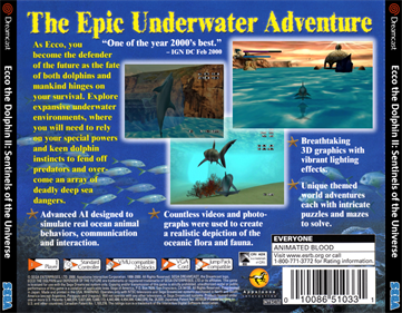 Ecco the Dolphin II: Sentinels of the Universe - Box - Back Image