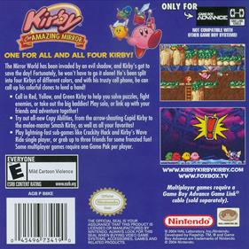 Kirby & The Amazing Mirror - Box - Back Image