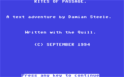 Rites of Passage - Screenshot - Game Title Image