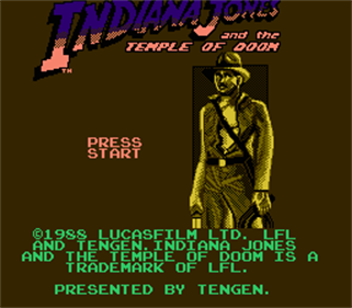 Indiana Jones and the Temple of Doom (Unlicensed) - Screenshot - Game Title Image