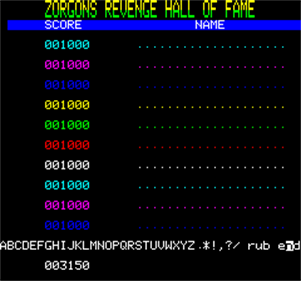 Zorgons Revenge - Screenshot - High Scores Image