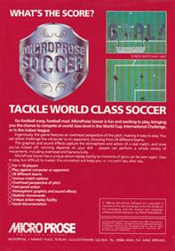 MicroProse Soccer - Box - Back Image