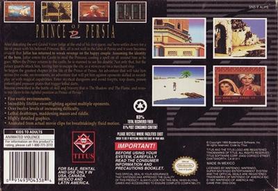 Prince of Persia 2 - Box - Back Image