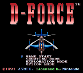 D-Force - Screenshot - Game Title Image