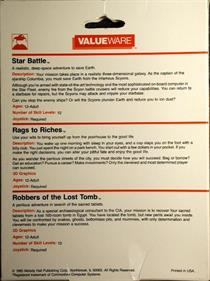 Robbers of the Lost Tomb - Box - Back Image