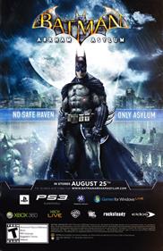 Batman: Arkham Asylum - Advertisement Flyer - Front Image