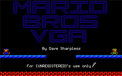 Mario Brothers VGA - Screenshot - Game Title Image