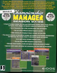 Championship Manager: Season 97/98 - Box - Back Image