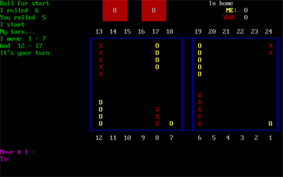 Backgammon (1986) - Screenshot - Gameplay Image