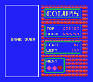 Colums - Screenshot - Game Over Image