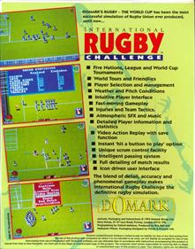 International Rugby Challenge - Box - Back Image