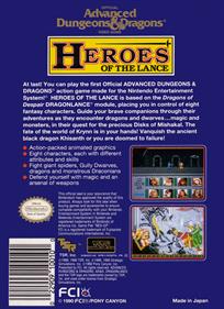 Advanced Dungeons & Dragons: Heroes of the Lance - Box - Back - Reconstructed