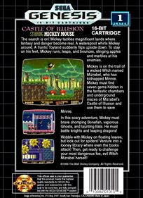 Castle of Illusion Starring Mickey Mouse - Box - Back - Reconstructed