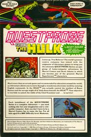 The Hulk - Box - Back Image