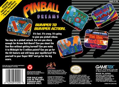 Pinball Dreams - Box - Back Image