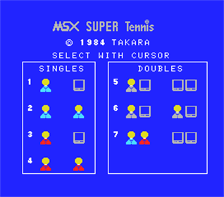 Super Tennis - Screenshot - Game Select Image