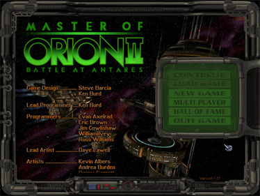 Master of Orion II: Battle at Antares - Screenshot - Game Title Image