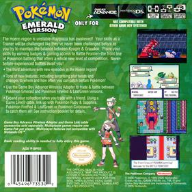 Pokémon Emerald Version - Box - Back Image