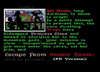 Escape from Mount Doom - Screenshot - Game Title Image