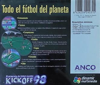 Kick Off 98 - Box - Back Image