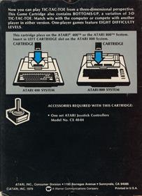 3-D Tic-Tac-Toe (Atari) - Box - Back Image