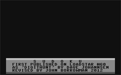 Sudoku (Commodore Free) - Screenshot - Game Title Image