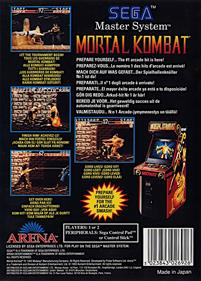 Mortal Kombat - Box - Back Image