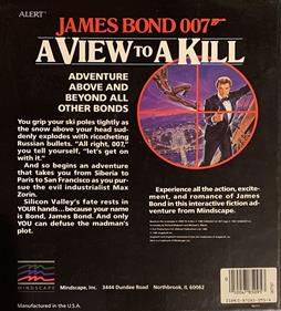 James Bond 007: A View to a Kill - Box - Back Image