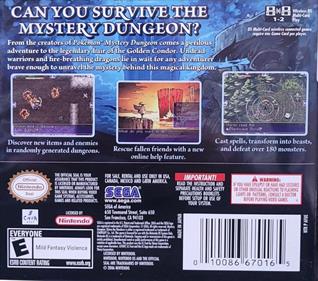 Mystery Dungeon: Shiren the Wanderer - Box - Back Image