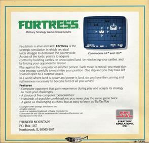 Fortress (Strategic Simulations) - Box - Back Image