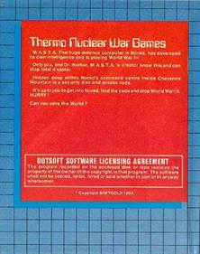 Thermo Nuclear War Games - Box - Back Image