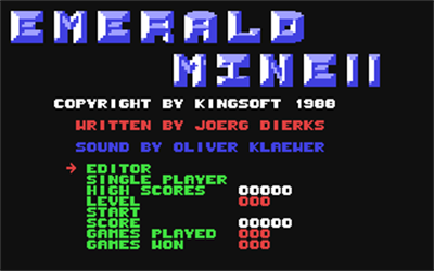 Emerald Mine II - Screenshot - Game Title Image