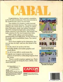 Cabal (Capcom) - Box - Back Image