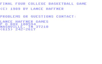 Final Four College Basketball Game - Screenshot - Game Title Image