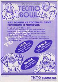Tecmo Bowl - Advertisement Flyer - Back Image