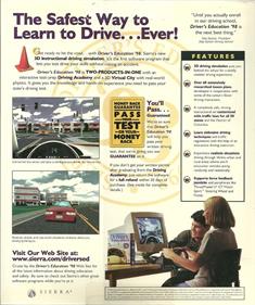 Driver's Education '98 - Box - Back Image